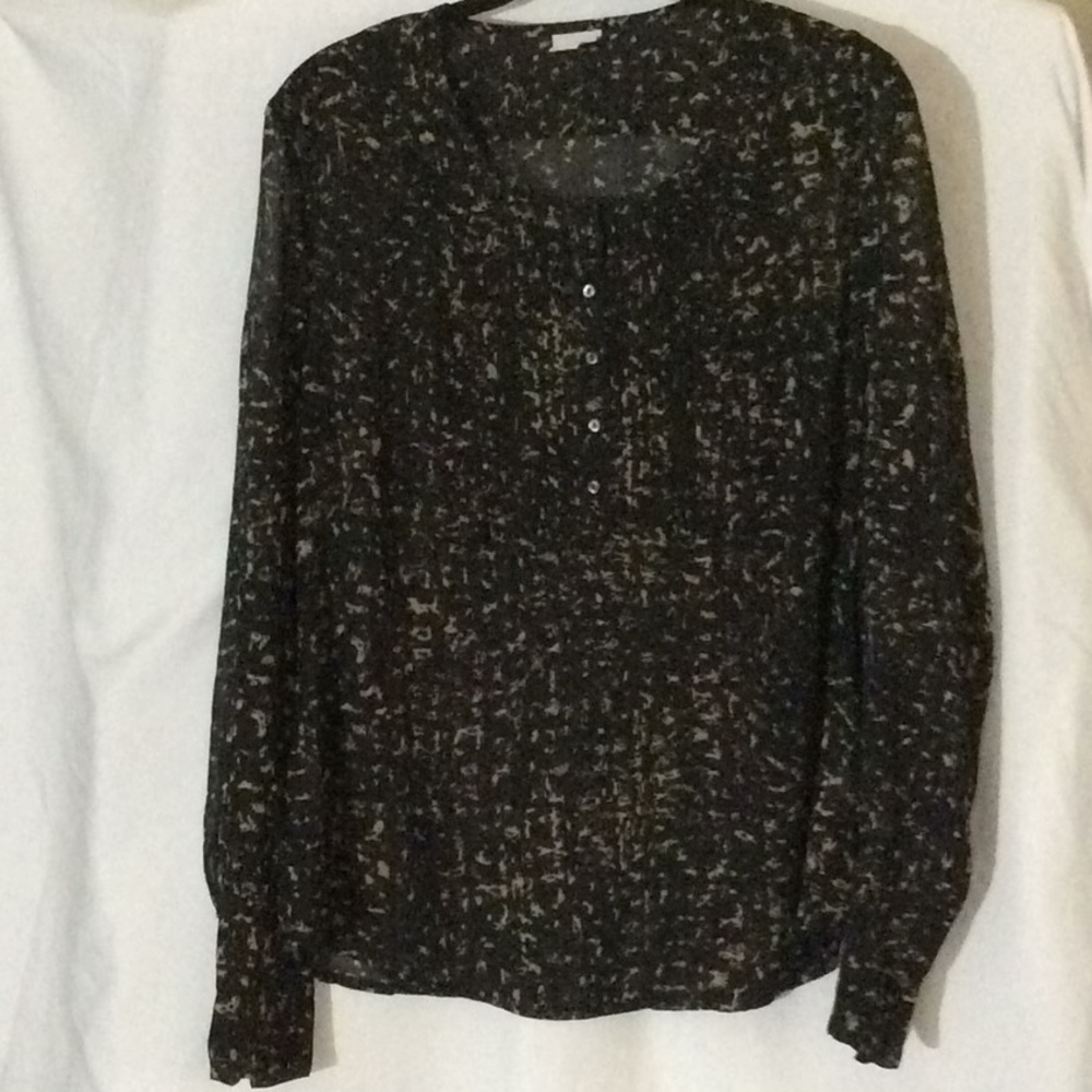 Black and gold sheer tuxedo shirt